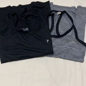 Adidas Tank topclimalite color Grey size L & Old Navy spot wear L stripes design